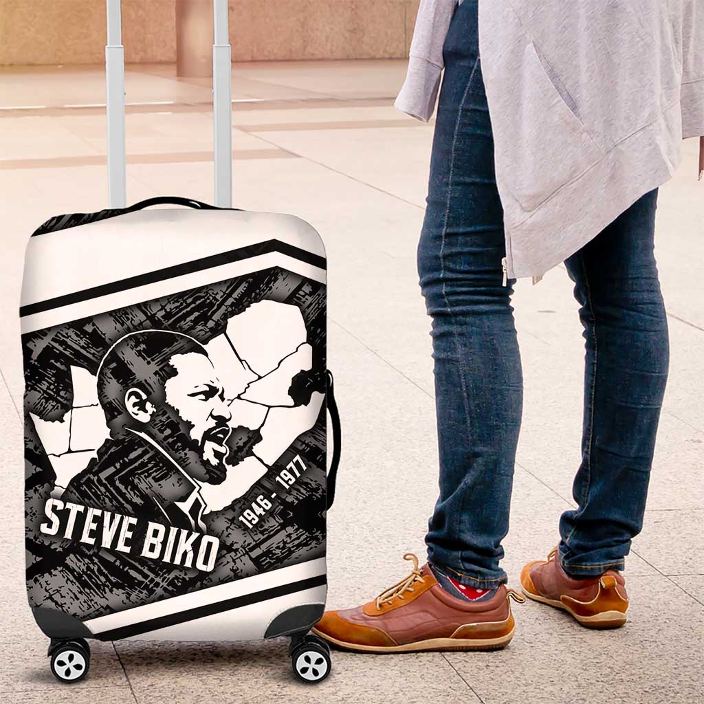 Steve Biko Luggage Cover with Monochrome Portrait, Ideas Do Not Die Quote - Wonder Print Shop