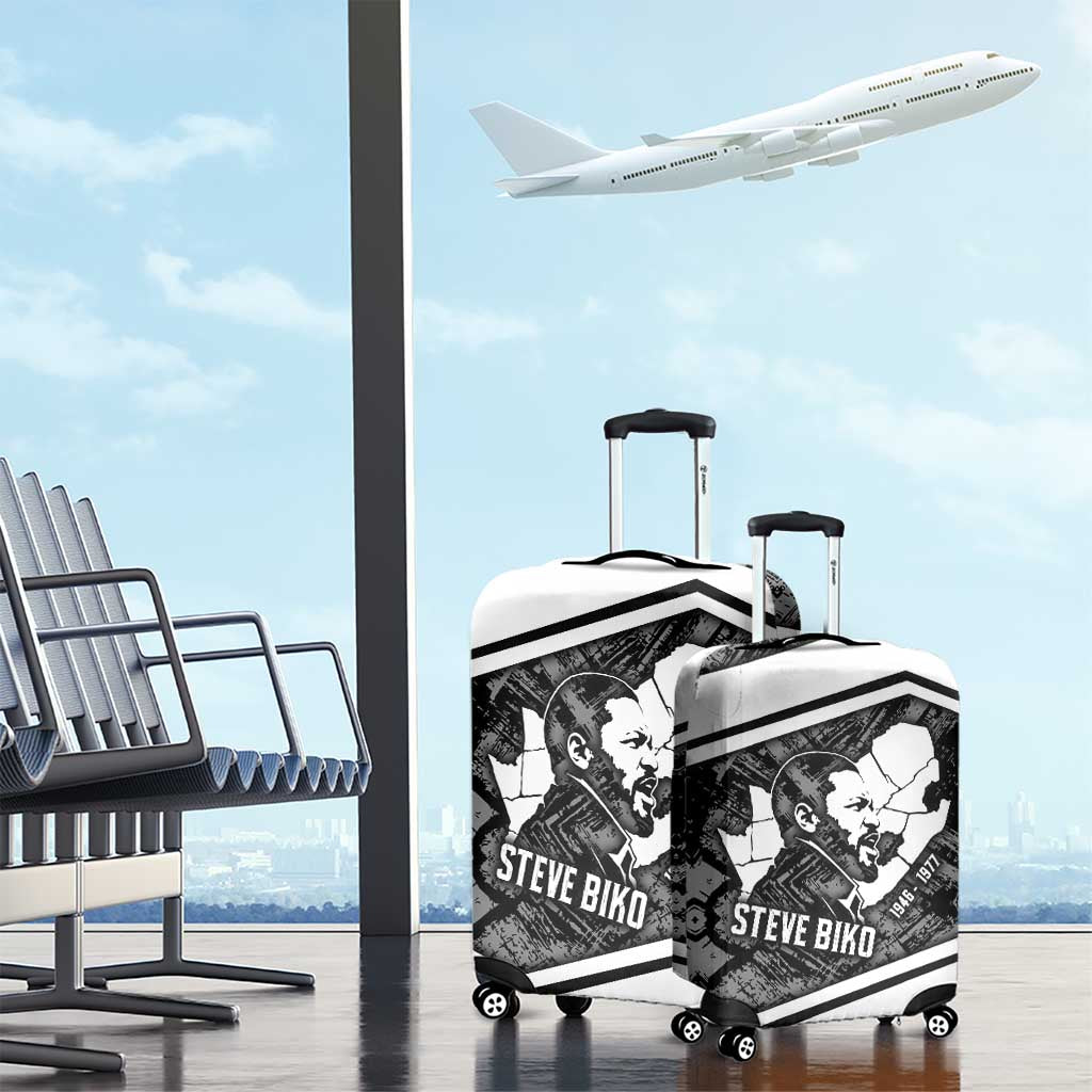 Steve Biko Luggage Cover with Monochrome Portrait, Ideas Do Not Die Quote - Wonder Print Shop