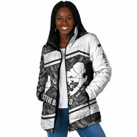 Steve Biko Padded Jacket with Monochrome Portrait, Ideas Do Not Die Quote - Wonder Print Shop