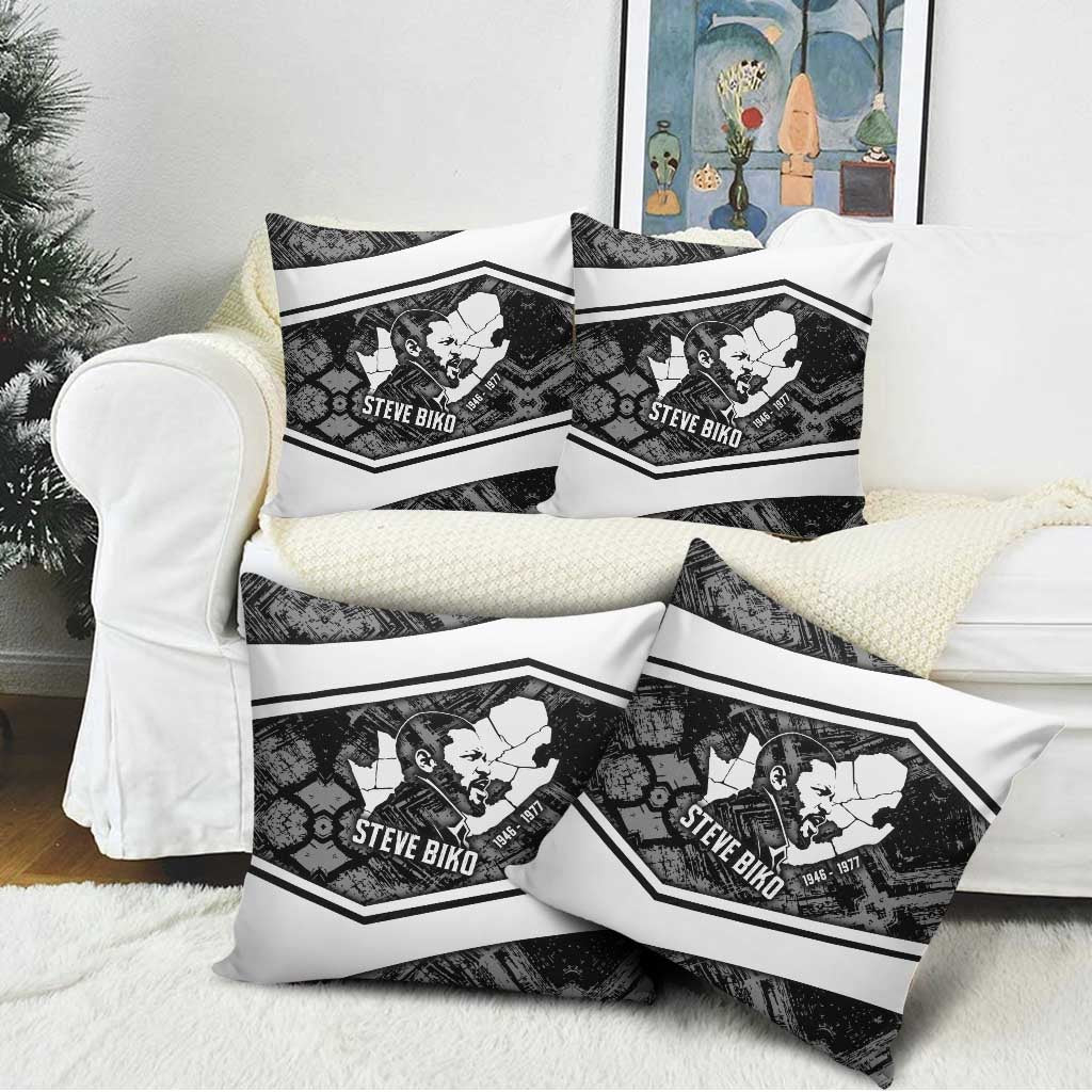 Steve Biko Pillow Cover with Monochrome Portrait, Ideas Do Not Die Quote - Wonder Print Shop