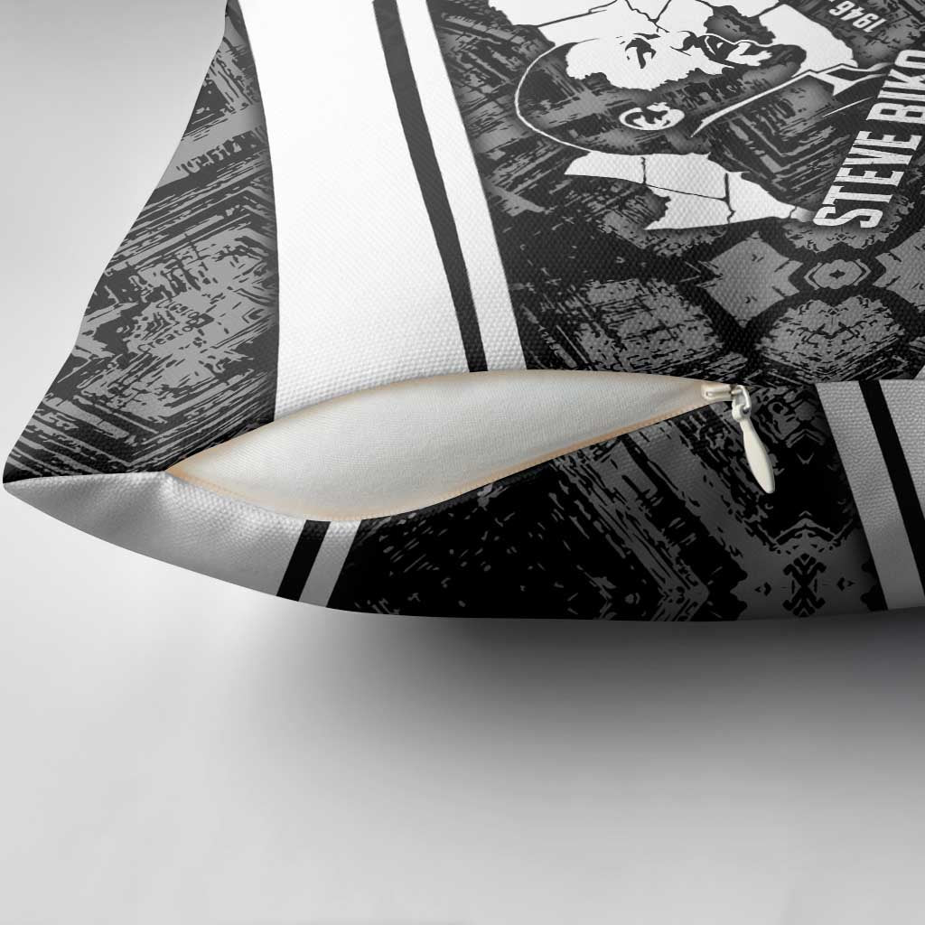 Steve Biko Pillow Cover with Monochrome Portrait, Ideas Do Not Die Quote - Wonder Print Shop