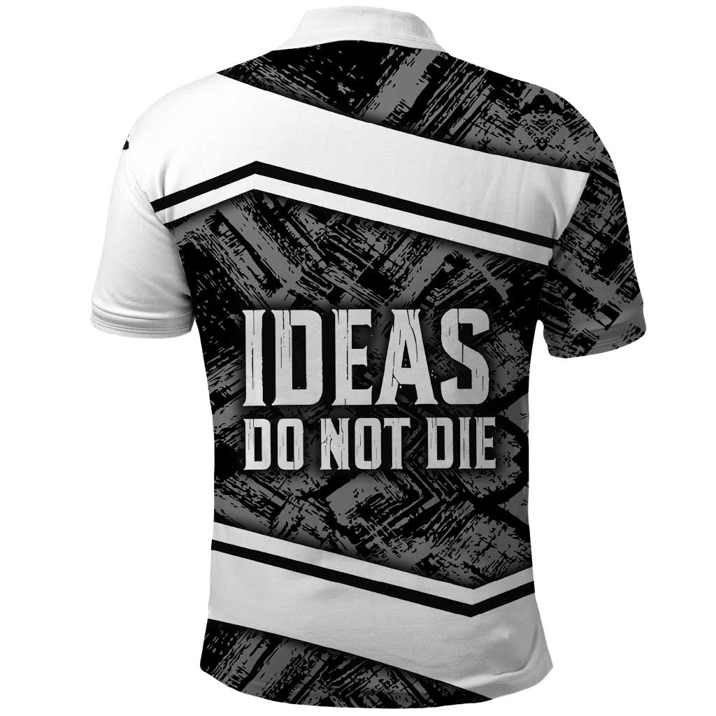 Steve Biko Polo Shirt with Monochrome Portrait, Ideas Do Not Die Quote - Wonder Print Shop