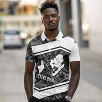 Steve Biko Polo Shirt with Monochrome Portrait, Ideas Do Not Die Quote - Wonder Print Shop