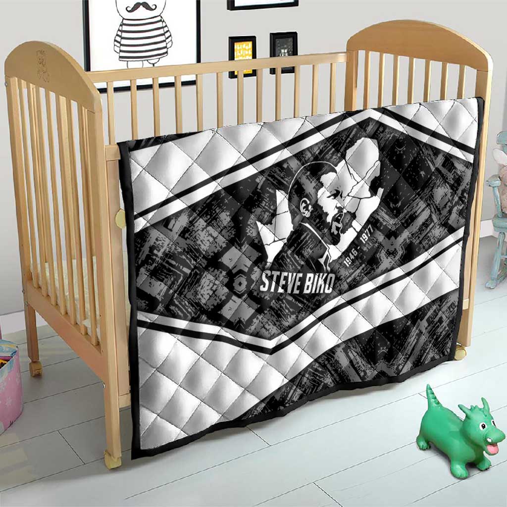 Steve Biko Quilt with Monochrome Portrait, Ideas Do Not Die Quote - Wonder Print Shop