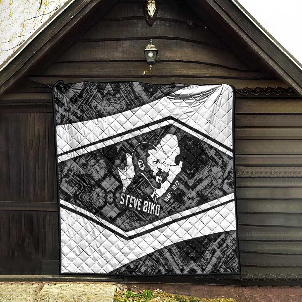 Steve Biko Quilt with Monochrome Portrait, Ideas Do Not Die Quote - Wonder Print Shop