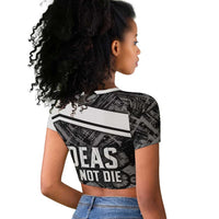Steve Biko Raglan Cropped T shirt with Monochrome Portrait, Ideas Do Not Die Quote - Wonder Print Shop