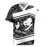 Steve Biko Rugby Jersey with Monochrome Portrait, Ideas Do Not Die Quote - Wonder Print Shop