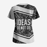Steve Biko Scrub Top with Monochrome Portrait, Ideas Do Not Die Quote - Wonder Print Shop