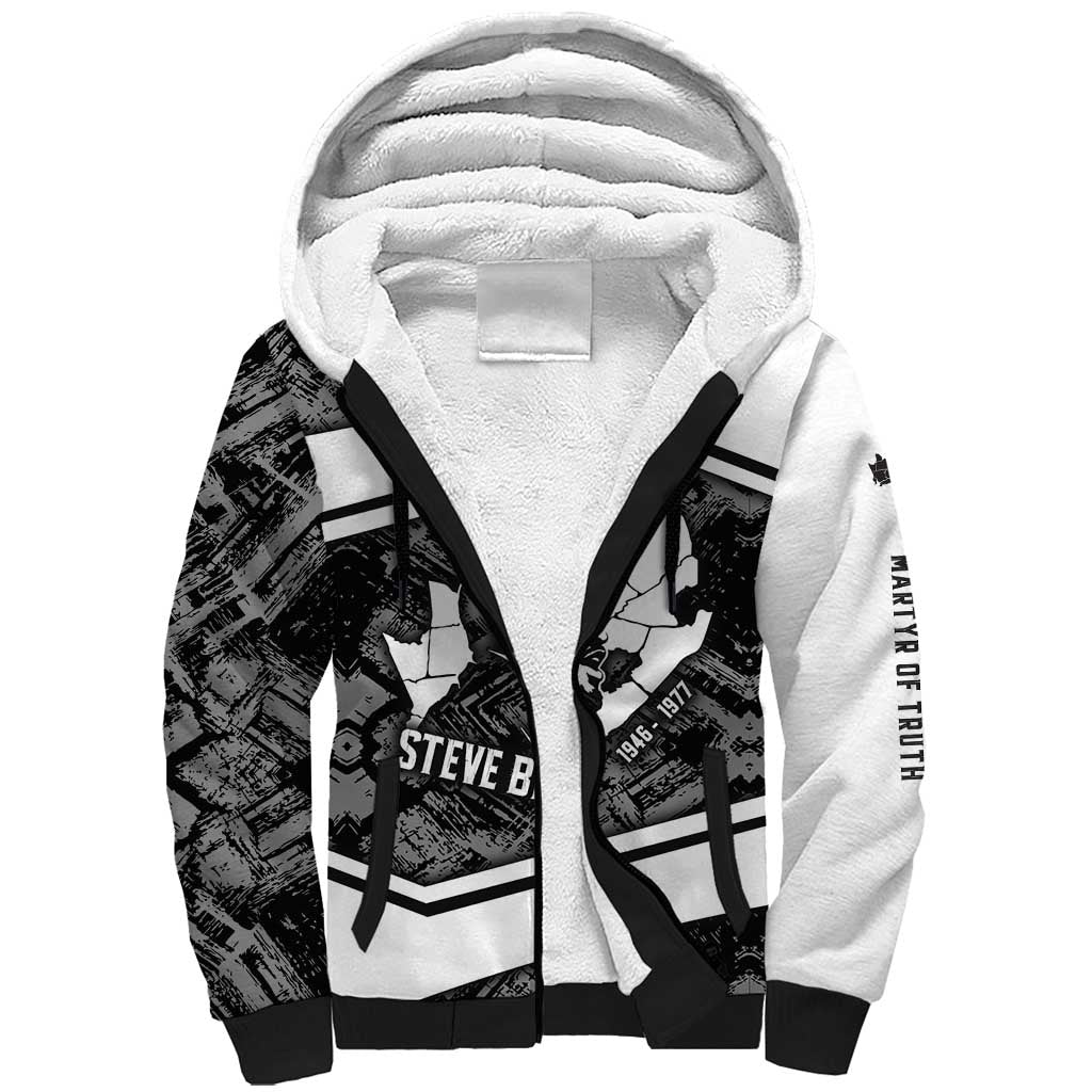 Steve Biko Sherpa Hoodie with Monochrome Portrait, Ideas Do Not Die Quote - Wonder Print Shop