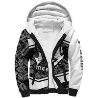 Steve Biko Sherpa Hoodie with Monochrome Portrait, Ideas Do Not Die Quote - Wonder Print Shop