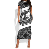 Steve Biko Short Sleeve Bodycon Dress with Monochrome Portrait, Ideas Do Not Die Quote - Wonder Print Shop