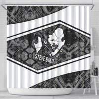Steve Biko Shower Curtain with Monochrome Portrait, Ideas Do Not Die Quote - Wonder Print Shop
