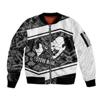 Steve Biko Sleeve Zip Bomber Jacket with Monochrome Portrait, Ideas Do Not Die Quote - Wonder Print Shop