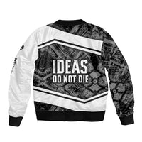 Steve Biko Sleeve Zip Bomber Jacket with Monochrome Portrait, Ideas Do Not Die Quote - Wonder Print Shop