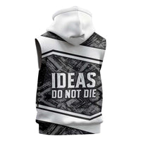 Steve Biko Sleeveless Hoodie with Monochrome Portrait, Ideas Do Not Die Quote - Wonder Print Shop