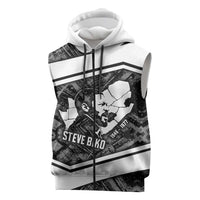 Steve Biko Sleeveless Zip Hoodie with Monochrome Portrait, Ideas Do Not Die Quote - Wonder Print Shop