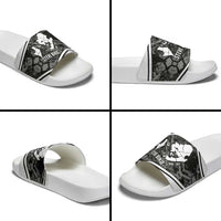 Steve Biko Slide Sandals with Monochrome Portrait, Ideas Do Not Die Quote - Wonder Print Shop