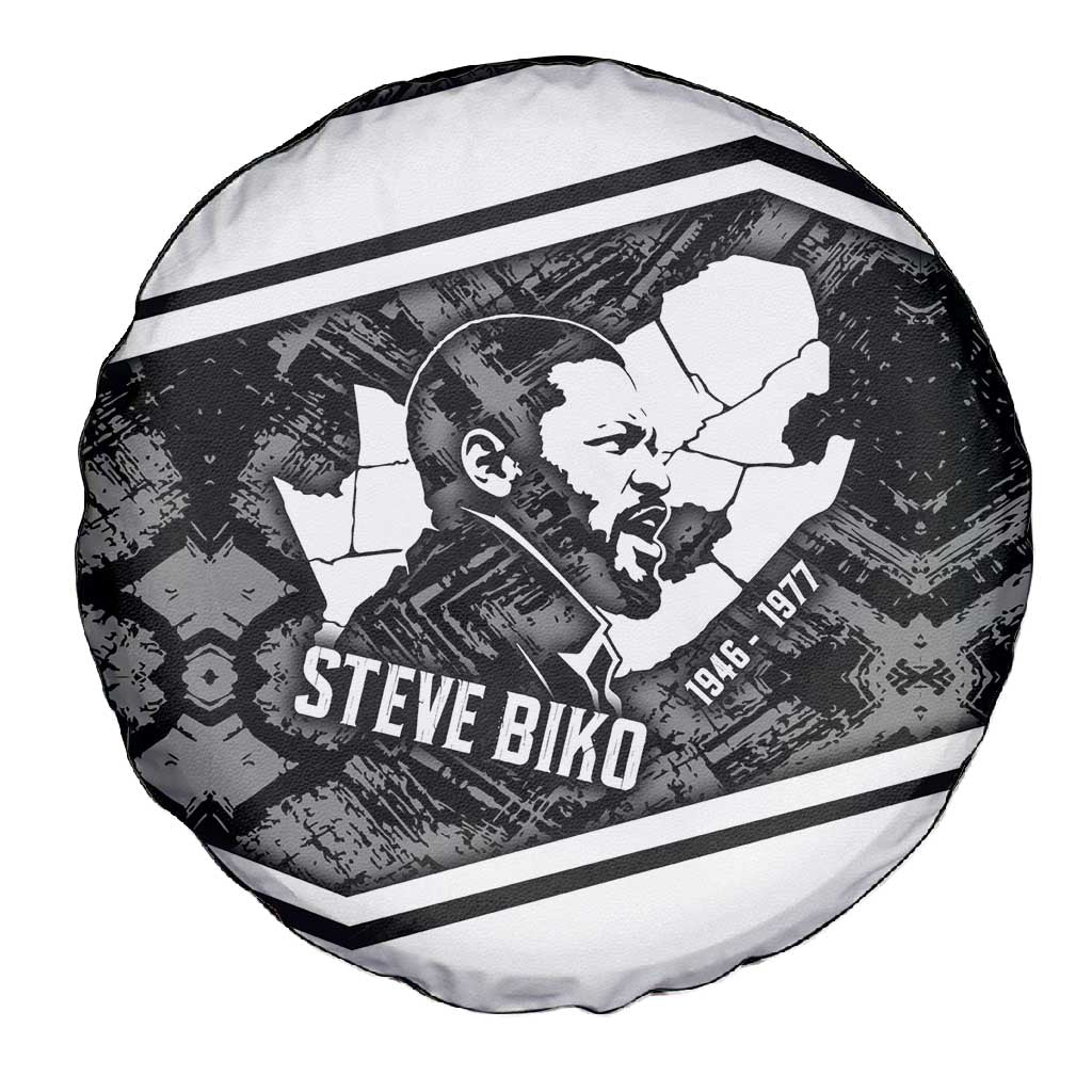 Steve Biko Spare Tire Cover with Monochrome Portrait, Ideas Do Not Die Quote - Wonder Print Shop