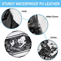 Steve Biko Spare Tire Cover with Monochrome Portrait, Ideas Do Not Die Quote - Wonder Print Shop
