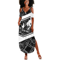 Steve Biko Summer Maxi Dress with Monochrome Portrait, Ideas Do Not Die Quote - Wonder Print Shop