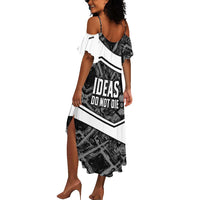 Steve Biko Summer Maxi Dress with Monochrome Portrait, Ideas Do Not Die Quote - Wonder Print Shop