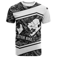 Steve Biko T shirt with Monochrome Portrait, Ideas Do Not Die Quote - Wonder Print Shop
