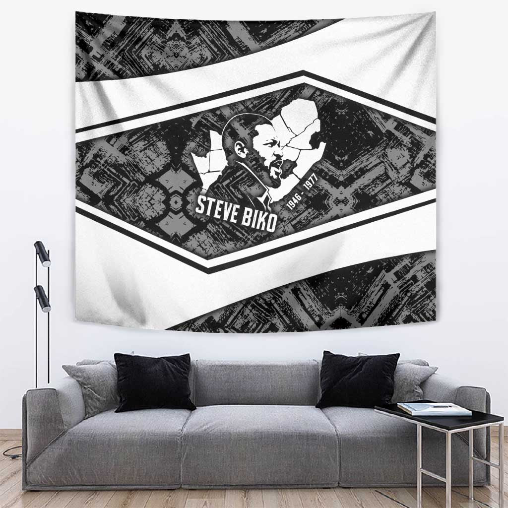Steve Biko Tapestry with Monochrome Portrait, Ideas Do Not Die Quote - Wonder Print Shop