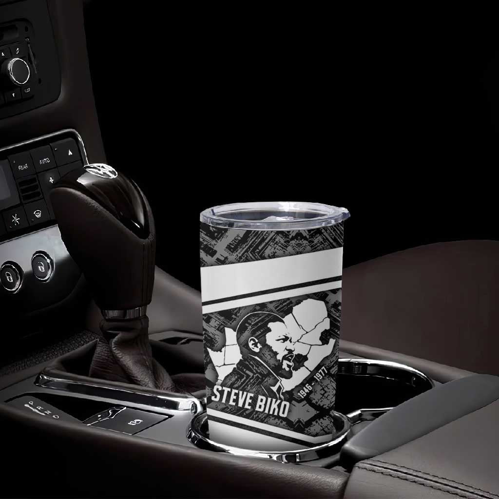 Steve Biko Tumbler Cup with Monochrome Portrait, Ideas Do Not Die Quote - Wonder Print Shop