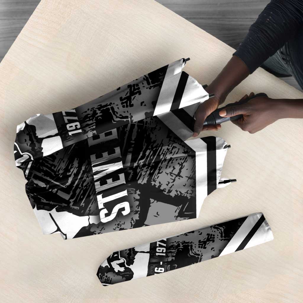 Steve Biko Umbrella with Monochrome Portrait, Ideas Do Not Die Quote - Wonder Print Shop