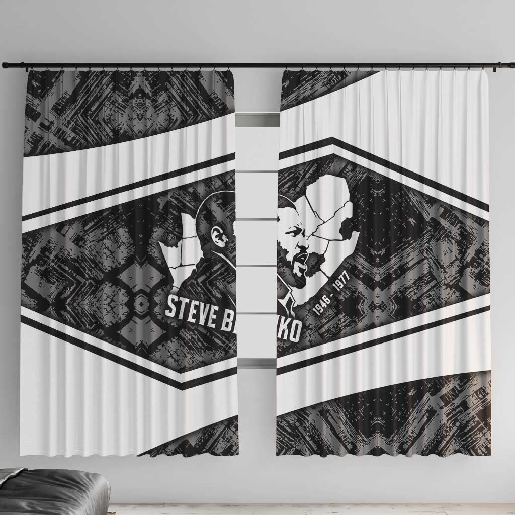 Steve Biko Window Curtain with Monochrome Portrait, Ideas Do Not Die Quote - Wonder Print Shop