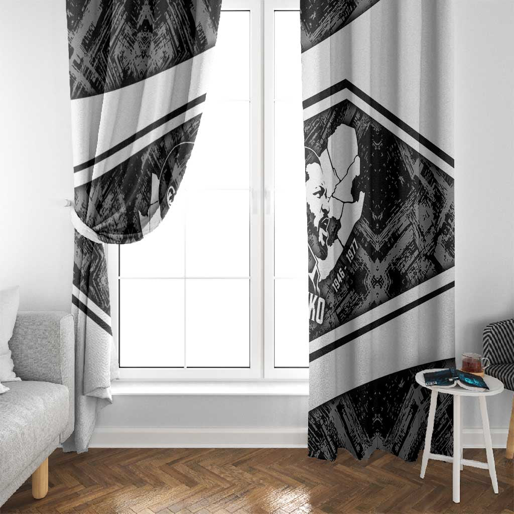 Steve Biko Window Curtain with Monochrome Portrait, Ideas Do Not Die Quote - Wonder Print Shop
