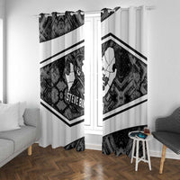 Steve Biko Window Curtain with Monochrome Portrait, Ideas Do Not Die Quote - Wonder Print Shop