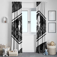Steve Biko Window Curtain with Monochrome Portrait, Ideas Do Not Die Quote - Wonder Print Shop