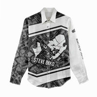 Steve Biko Women Casual Shirt with Monochrome Portrait, Ideas Do Not Die Quote - Wonder Print Shop