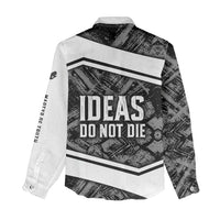 Steve Biko Women Casual Shirt with Monochrome Portrait, Ideas Do Not Die Quote - Wonder Print Shop