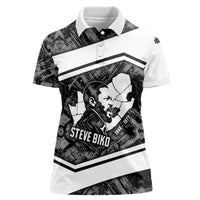Steve Biko Women Polo Shirt with Monochrome Portrait, Ideas Do Not Die Quote - Wonder Print Shop
