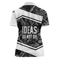 Steve Biko Women Polo Shirt with Monochrome Portrait, Ideas Do Not Die Quote - Wonder Print Shop