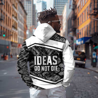 Steve Biko Zip Hoodie with Monochrome Portrait, Ideas Do Not Die Quote - Wonder Print Shop