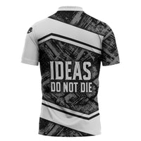 Steve Biko Zipper Polo Shirt with Monochrome Portrait, Ideas Do Not Die Quote - Wonder Print Shop