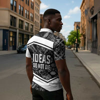 Steve Biko Zipper Polo Shirt with Monochrome Portrait, Ideas Do Not Die Quote - Wonder Print Shop