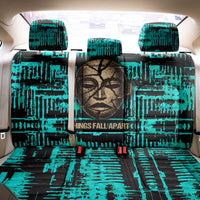 Chinua Achebe Back Car Seat Cover with Tribal Mask Design, Things Fall Apart Quote and Teal Abstract - Wonder Print Shop