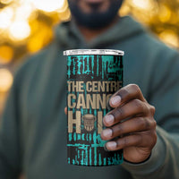 Chinua Achebe 4 in 1 Can Cooler Tumbler with Tribal Mask Design, Things Fall Apart Quote and Teal Abstract - Wonder Print Shop
