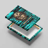 Chinua Achebe Canvas Wall Art with Tribal Mask Design, Things Fall Apart Quote and Teal Abstract - Wonder Print Shop