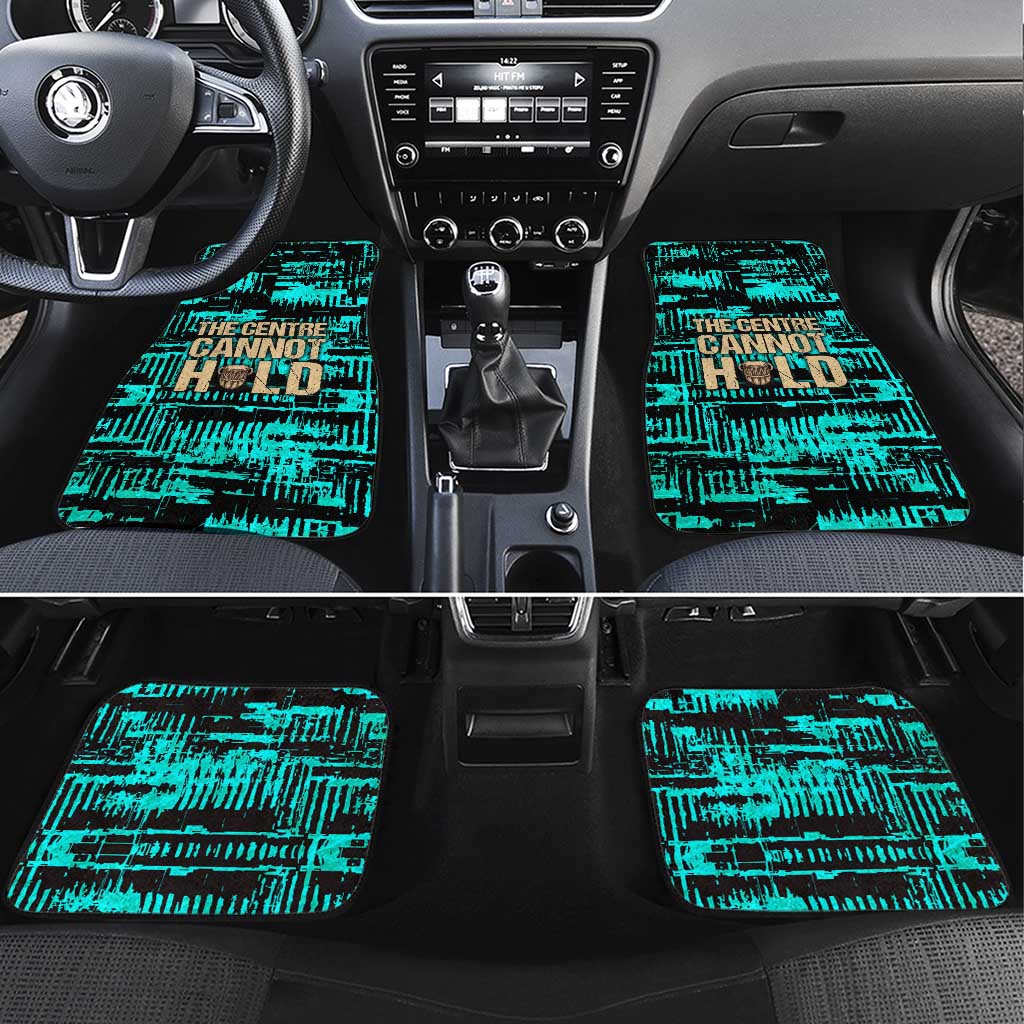 Chinua Achebe Car Mats with Tribal Mask Design, Things Fall Apart Quote and Teal Abstract - Wonder Print Shop