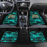 Chinua Achebe Car Mats with Tribal Mask Design, Things Fall Apart Quote and Teal Abstract - Wonder Print Shop