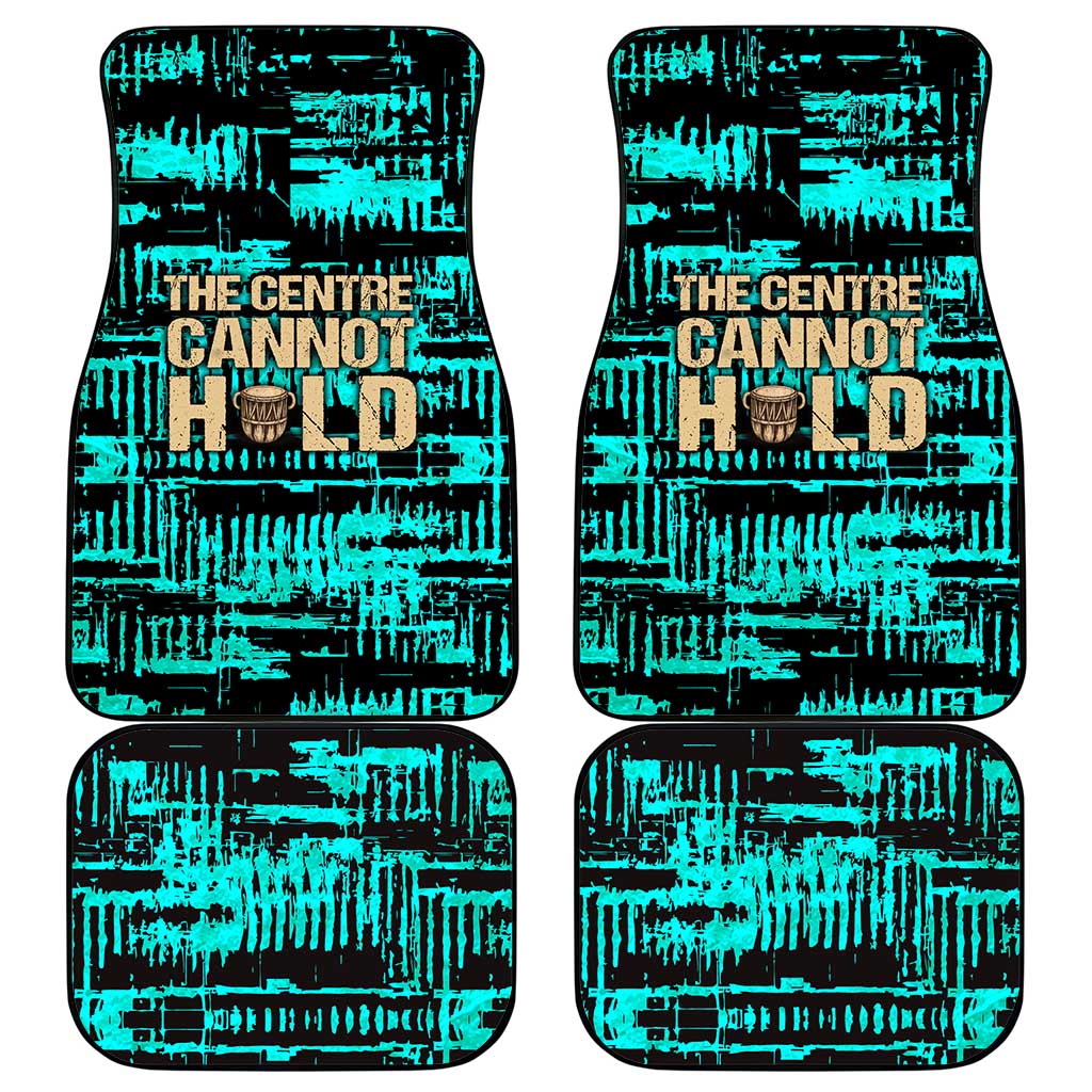 Chinua Achebe Car Mats with Tribal Mask Design, Things Fall Apart Quote and Teal Abstract - Wonder Print Shop
