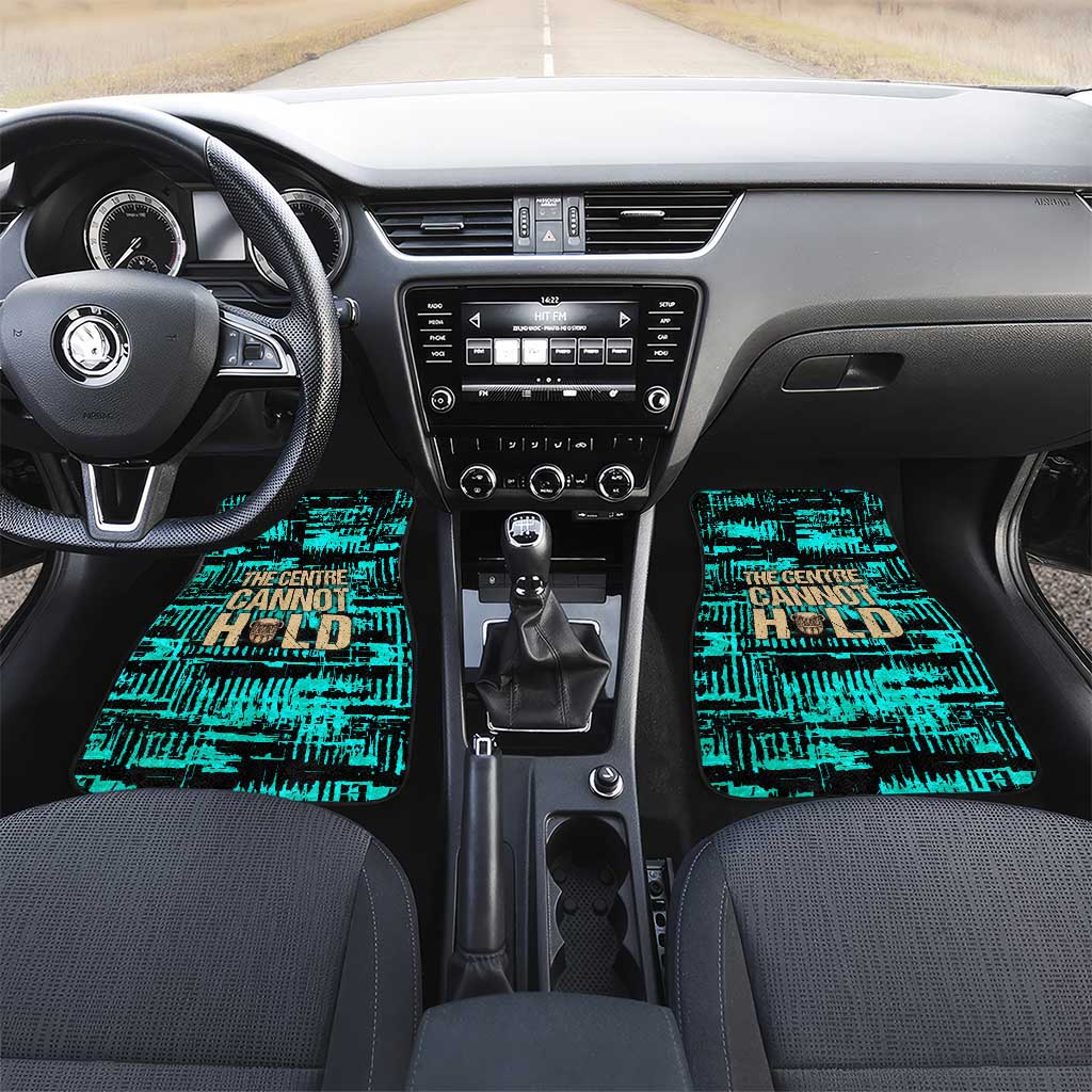Chinua Achebe Car Mats with Tribal Mask Design, Things Fall Apart Quote and Teal Abstract - Wonder Print Shop