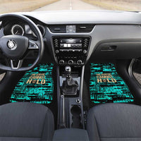 Chinua Achebe Car Mats with Tribal Mask Design, Things Fall Apart Quote and Teal Abstract - Wonder Print Shop