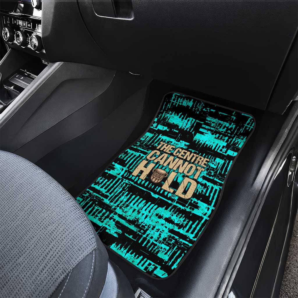 Chinua Achebe Car Mats with Tribal Mask Design, Things Fall Apart Quote and Teal Abstract - Wonder Print Shop