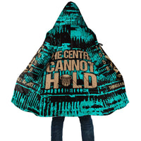 Chinua Achebe Cloak with Tribal Mask Design, Things Fall Apart Quote and Teal Abstract - Wonder Print Shop